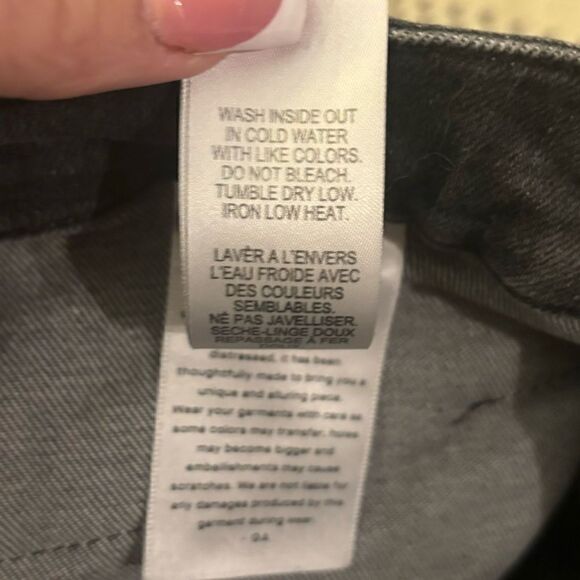 Good American Criss Crossed Waist High Rise Stretch Jeans Charcoal Black Size 30 - Picture 5 of 6